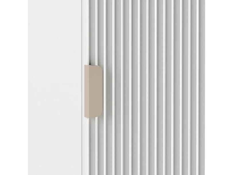 Hangende badkamerkolom WENA, gecanneleerde fronten, Willy, 120x33x33 cm, Wit