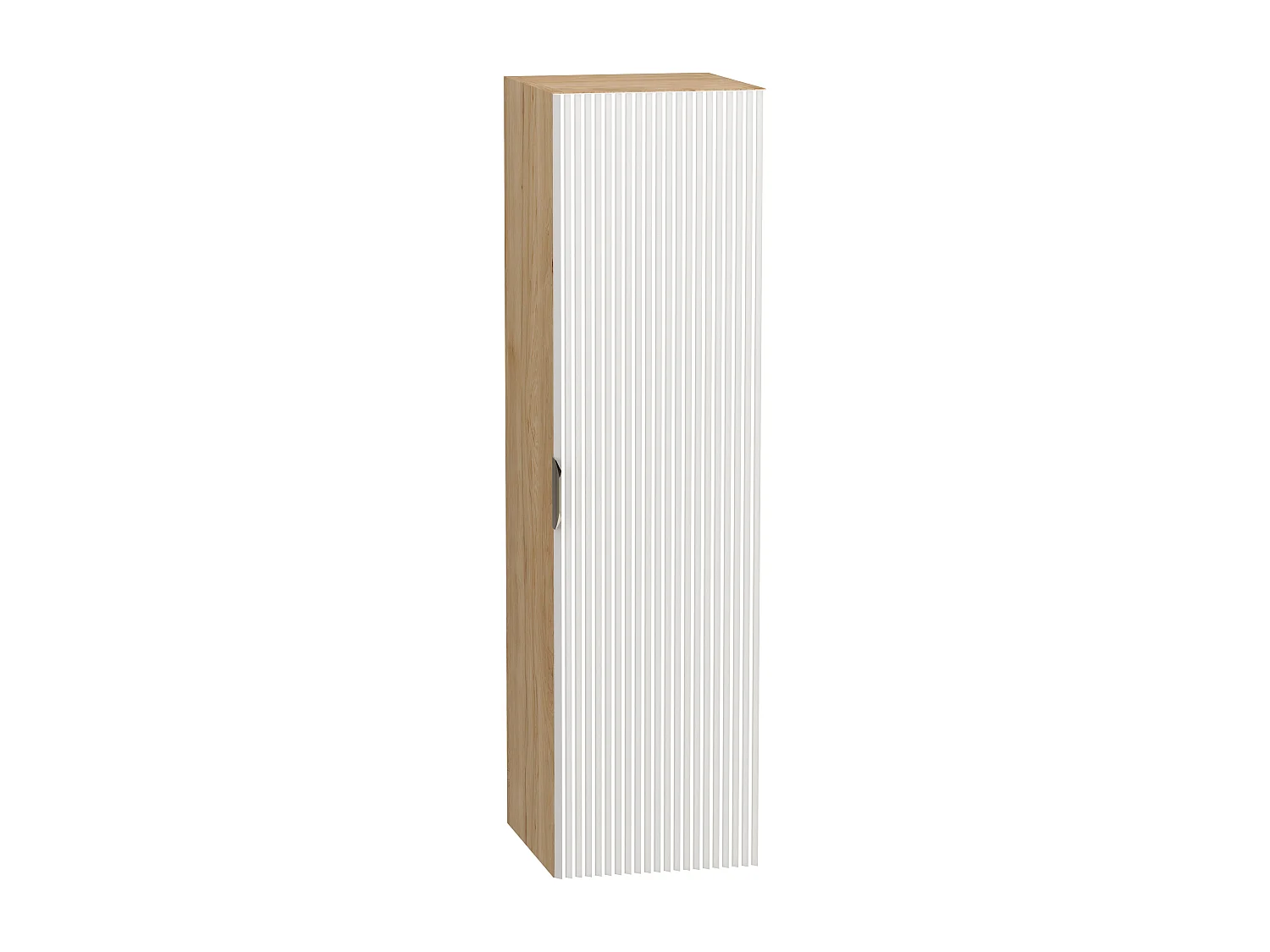 Colonna da bagno sospesa WENA , frontali scanalati, Willy, 120x33x33 cm, Bianco/Noce