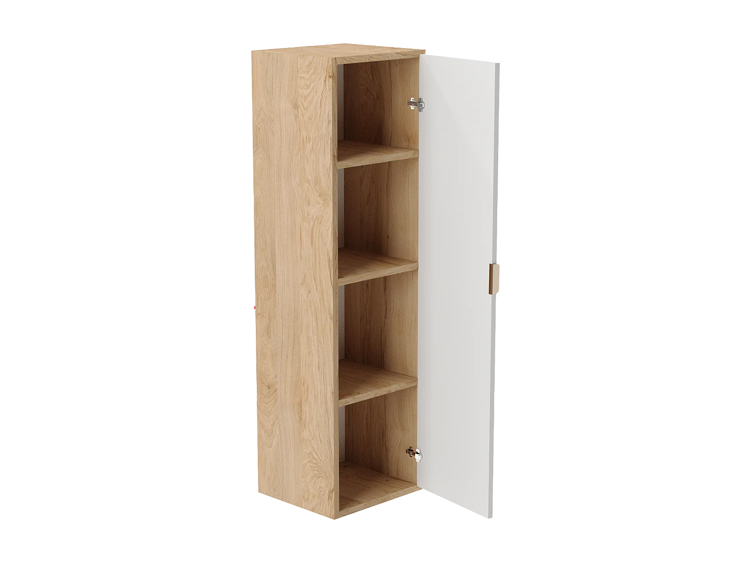 Colonna da bagno sospesa WENA , frontali scanalati, Willy, 120x33x33 cm, Bianco/Noce