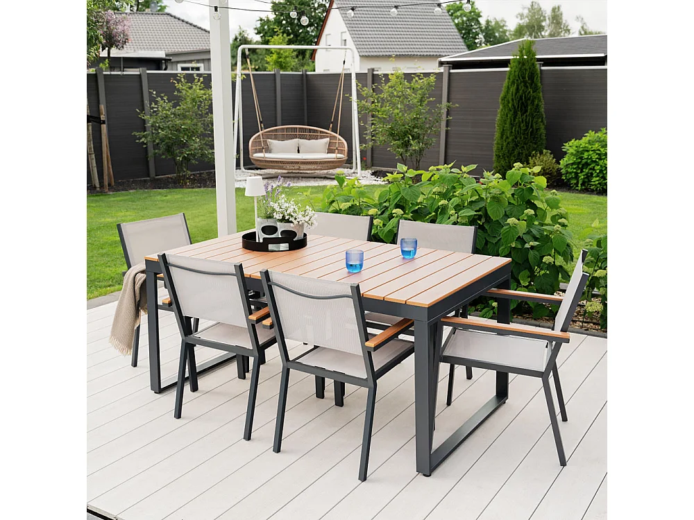 Table de jardin HOME DELUXE SIERA – 160 x 90 cm en aluminium robuste | Salon de jardin, salon de jardin, table de balcon