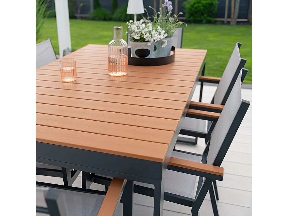 Table de jardin HOME DELUXE SIERA – 160 x 90 cm en aluminium robuste | Salon de jardin, salon de jardin, table de balcon