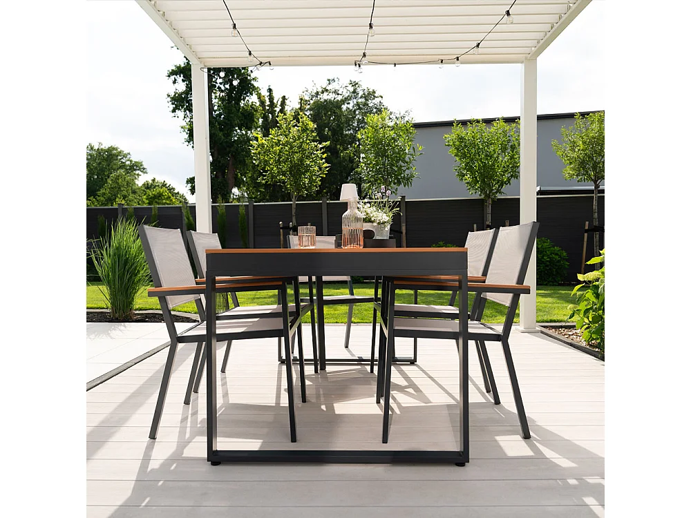 Table de jardin HOME DELUXE SIERA – 160 x 90 cm en aluminium robuste | Salon de jardin, salon de jardin, table de balcon