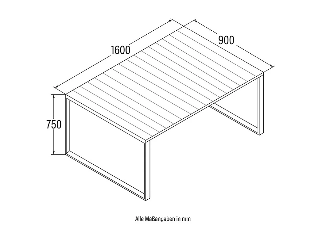 Table de jardin HOME DELUXE SIERA – 160 x 90 cm en aluminium robuste | Salon de jardin, salon de jardin, table de balcon