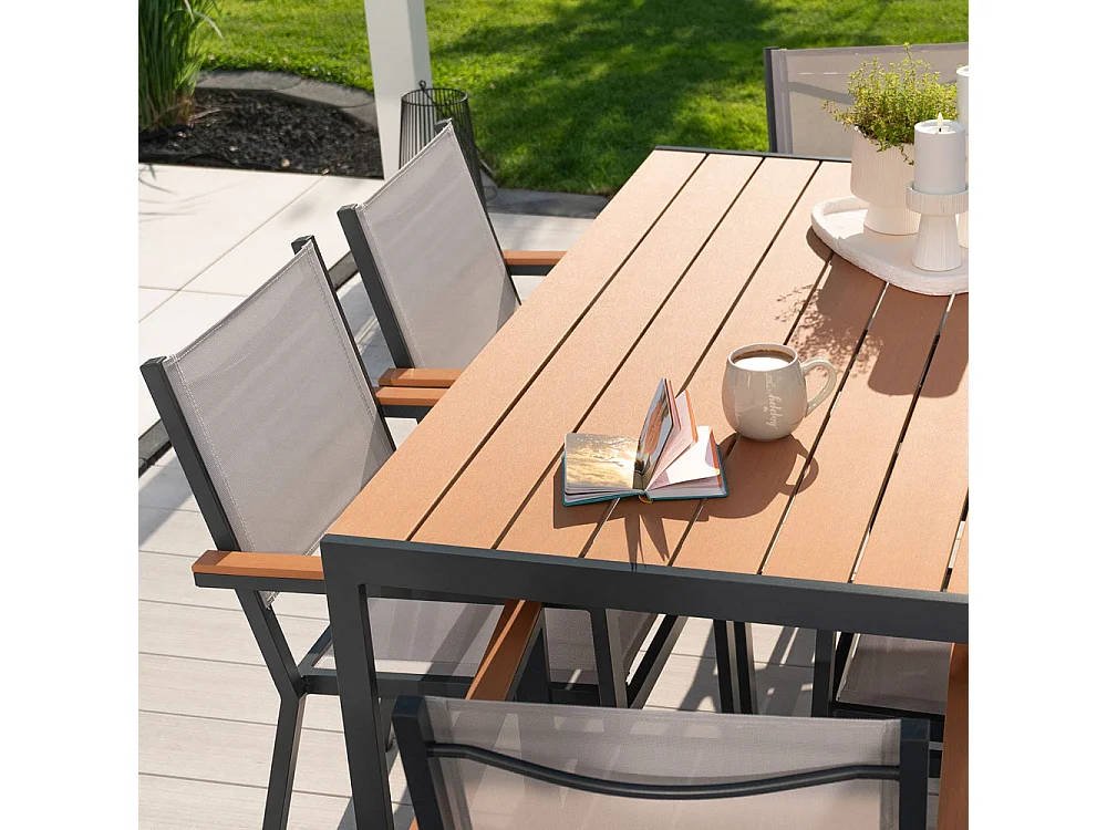 HOME DELUXE CANTOS SEDIA salon de jardin 150 x 90 cm salon de jardin, salon, table en aluminium, table de balcon