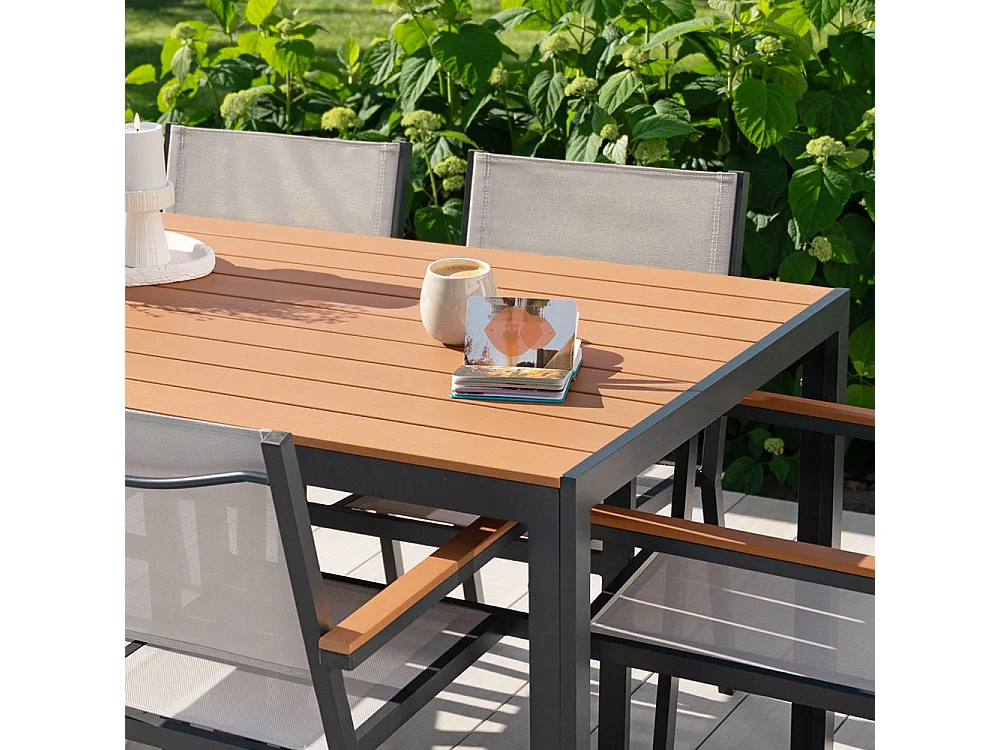 HOME DELUXE CANTOS SEDIA salon de jardin 150 x 90 cm salon de jardin, salon, table en aluminium, table de balcon