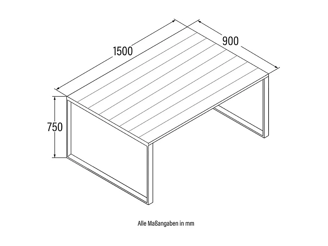 HOME DELUXE CANTOS SEDIA salon de jardin 150 x 90 cm salon de jardin, salon, table en aluminium, table de balcon