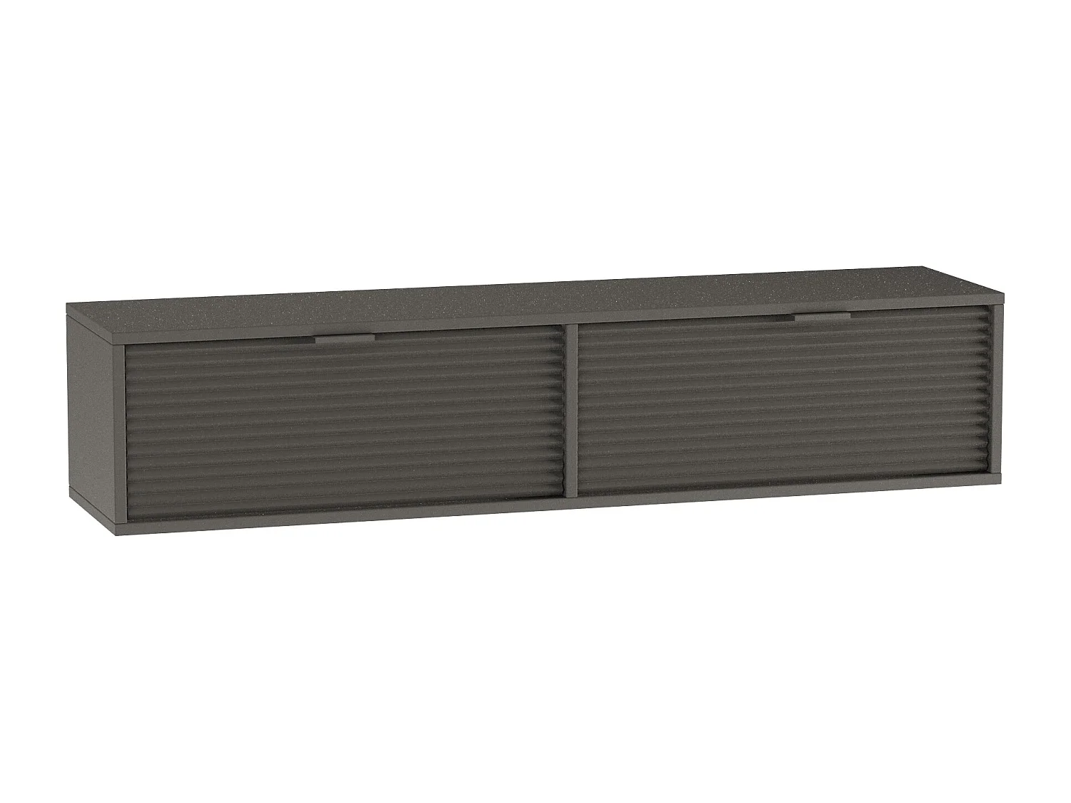 Szafka RTV WENA, ryflowane fronty, Aura, 140x30x33 cm, Czarna