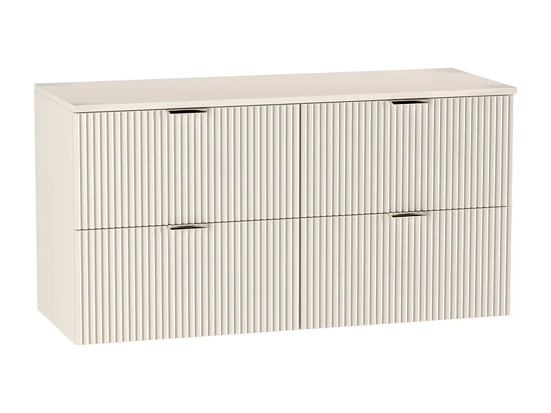 Waschtischunterschrank WENA, geriffelte Fronten, Willy, 120x60x47 cm, Kaschmir