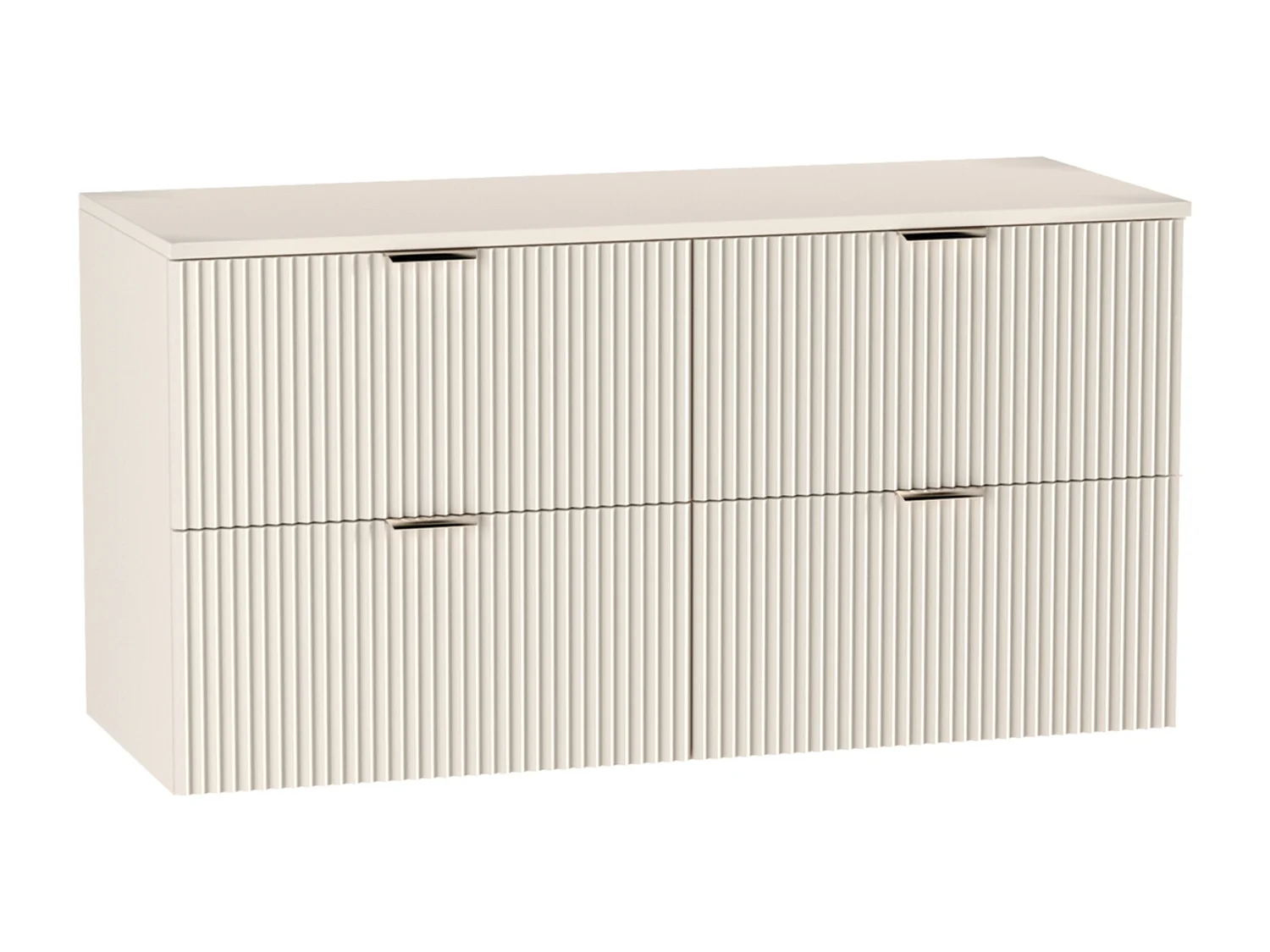 Meuble lavabo WENA, façades cannelées, Willy, 120x60x47 cm, Cachemire