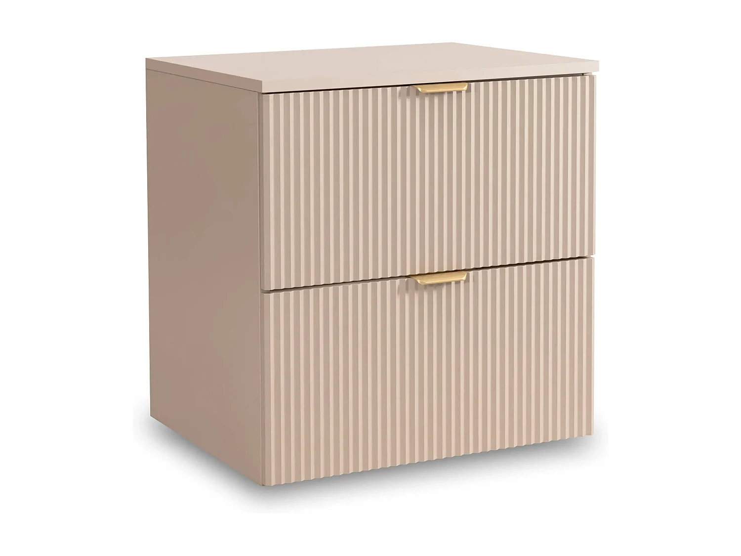 Meuble lavabo WENA, façades cannelées, Willy, 120x60x47 cm, Cachemire