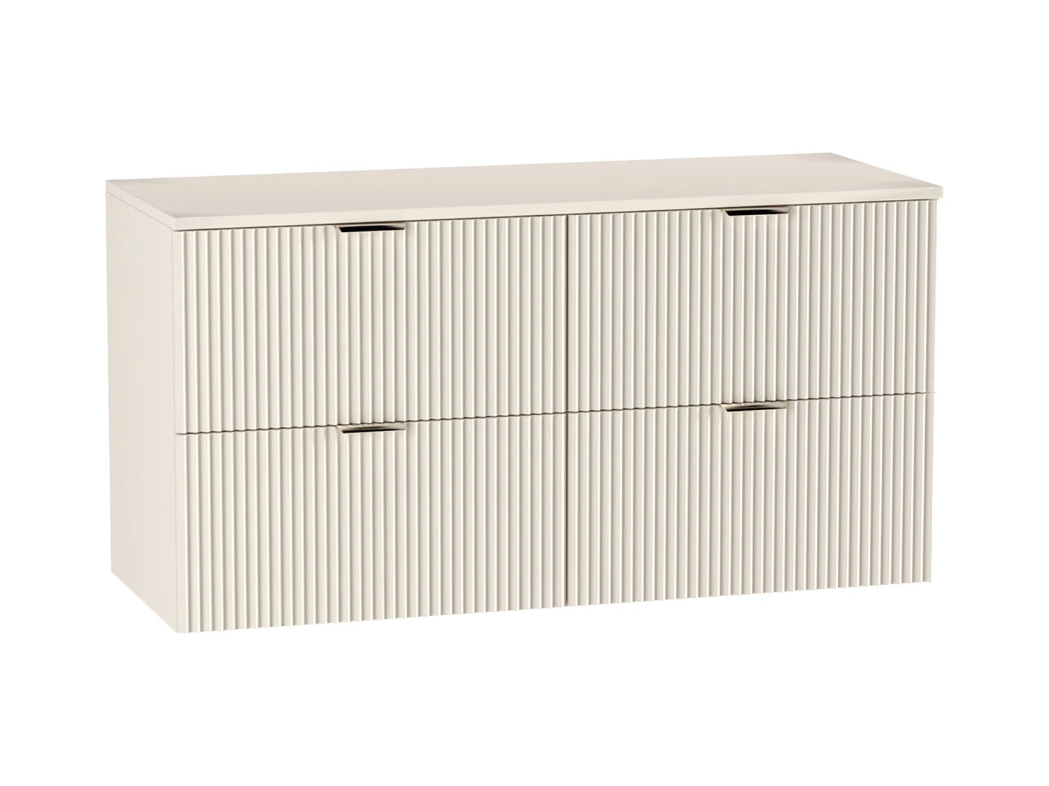 Meuble lavabo WENA, façades cannelées, Willy, 120x60x47 cm, Cachemire