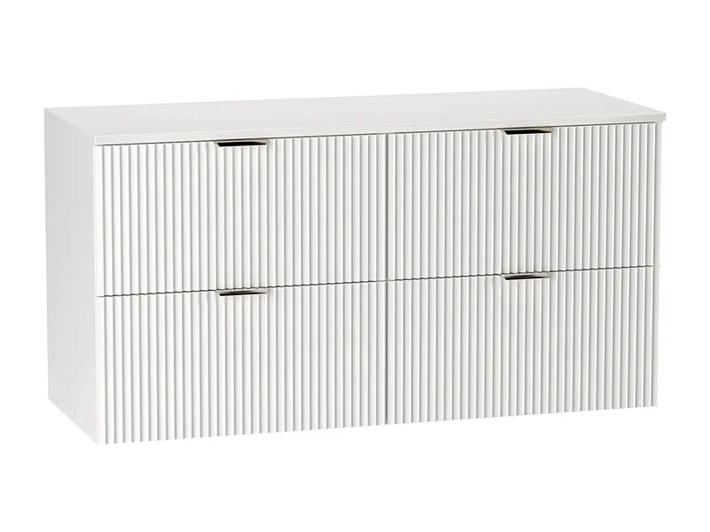 Wastafelkast WENA, gecanneleerde fronten, Willy, 120x60x47 cm, Wit