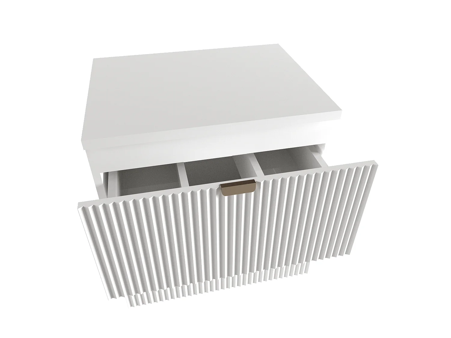 Waschtischunterschrank WENA, geriffelte Fronten, Willy, 120x60x47 cm, Weiß