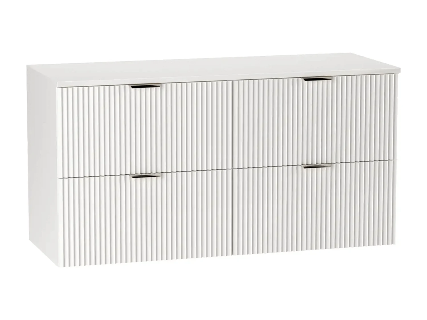 Wastafelkast WENA, gecanneleerde fronten, Willy, 120x60x47 cm, Wit