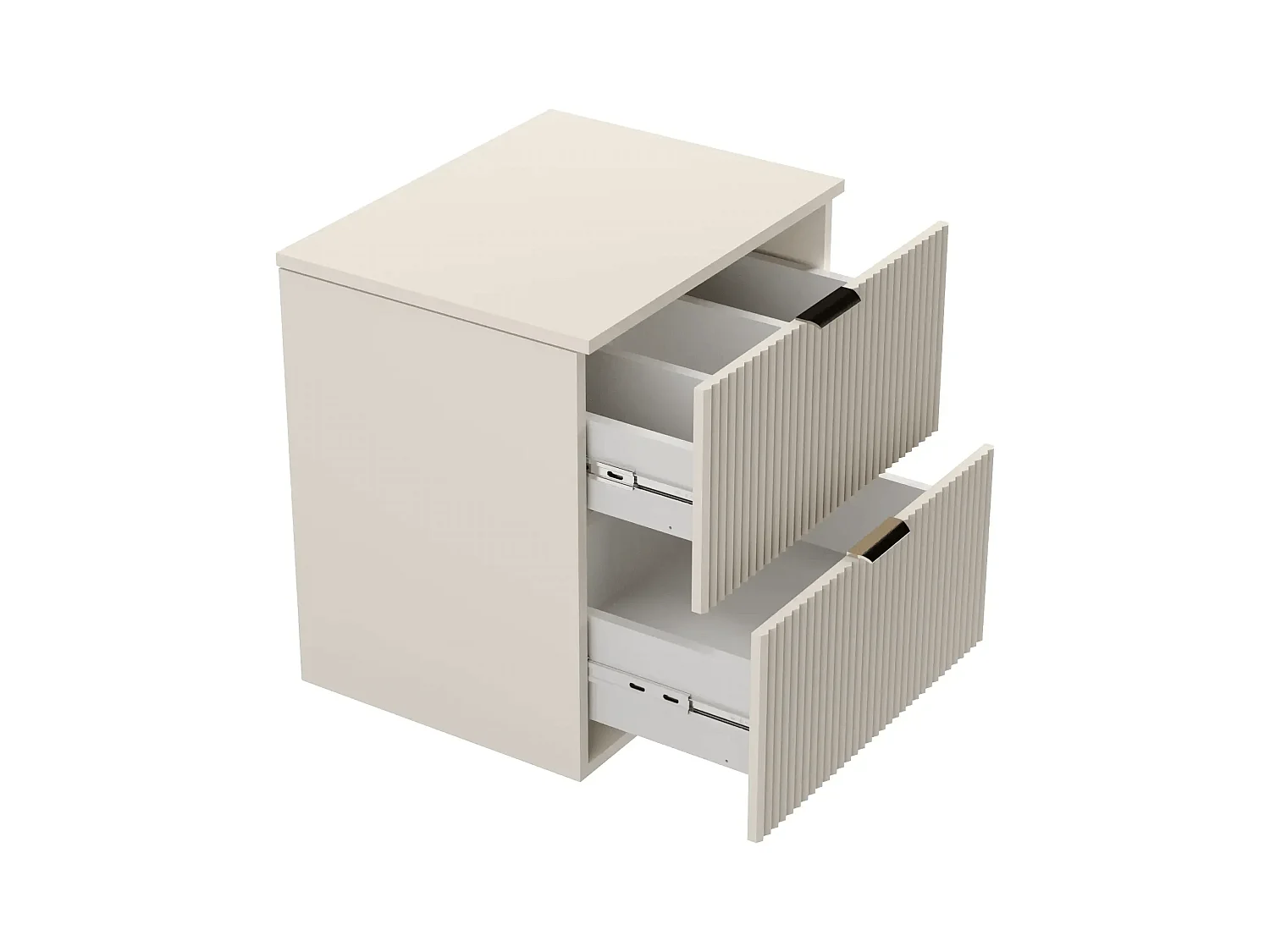 Waschtischunterschrank WENA, mit Regal, geriffelte Fronten, Willy, 140x60x47 cm, Kaschmir