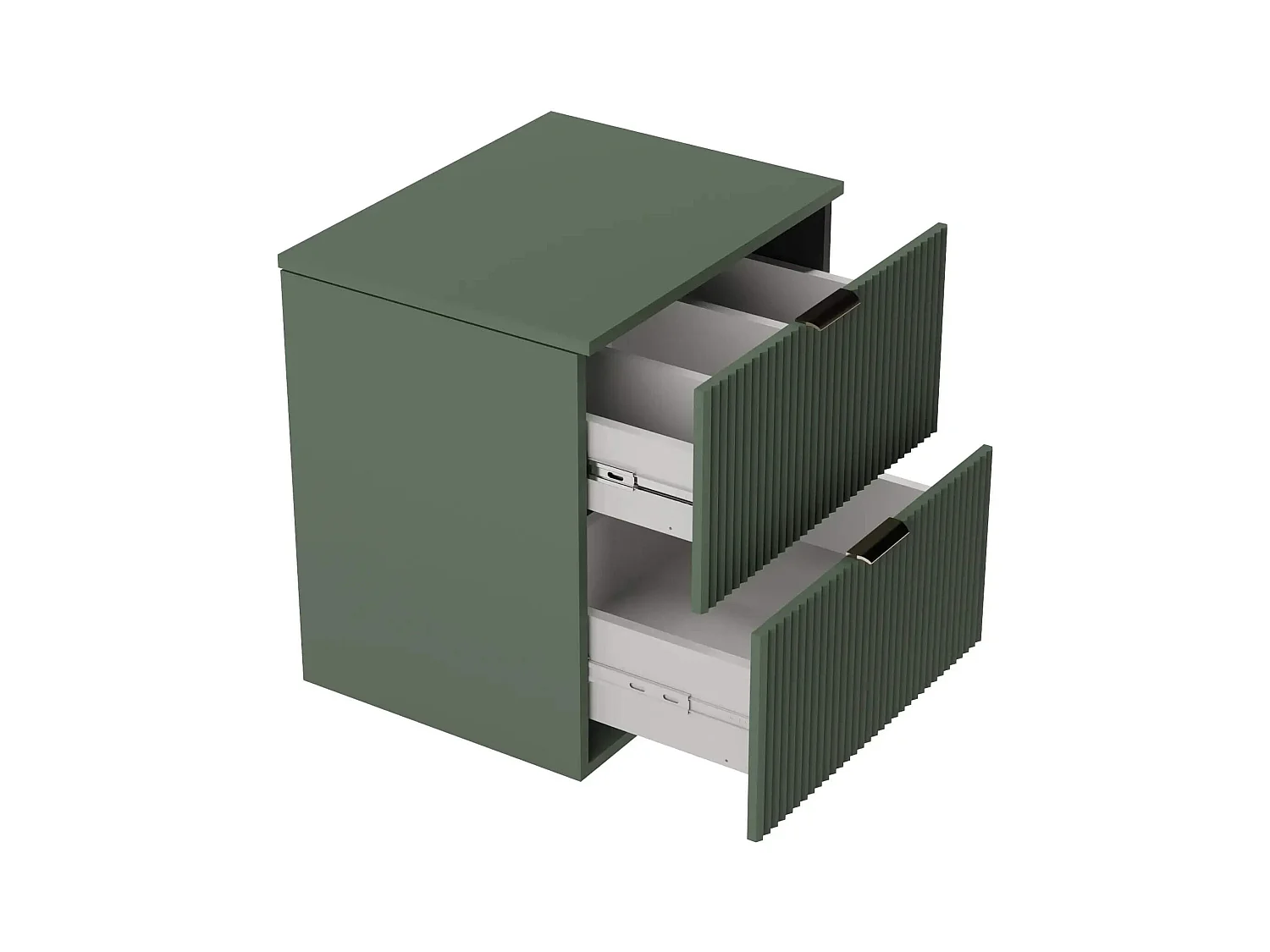 Szafka pod umywalkę WENA, z regałem, ryflowane fronty, Willy, 140x60x47 cm, Szałwiowa