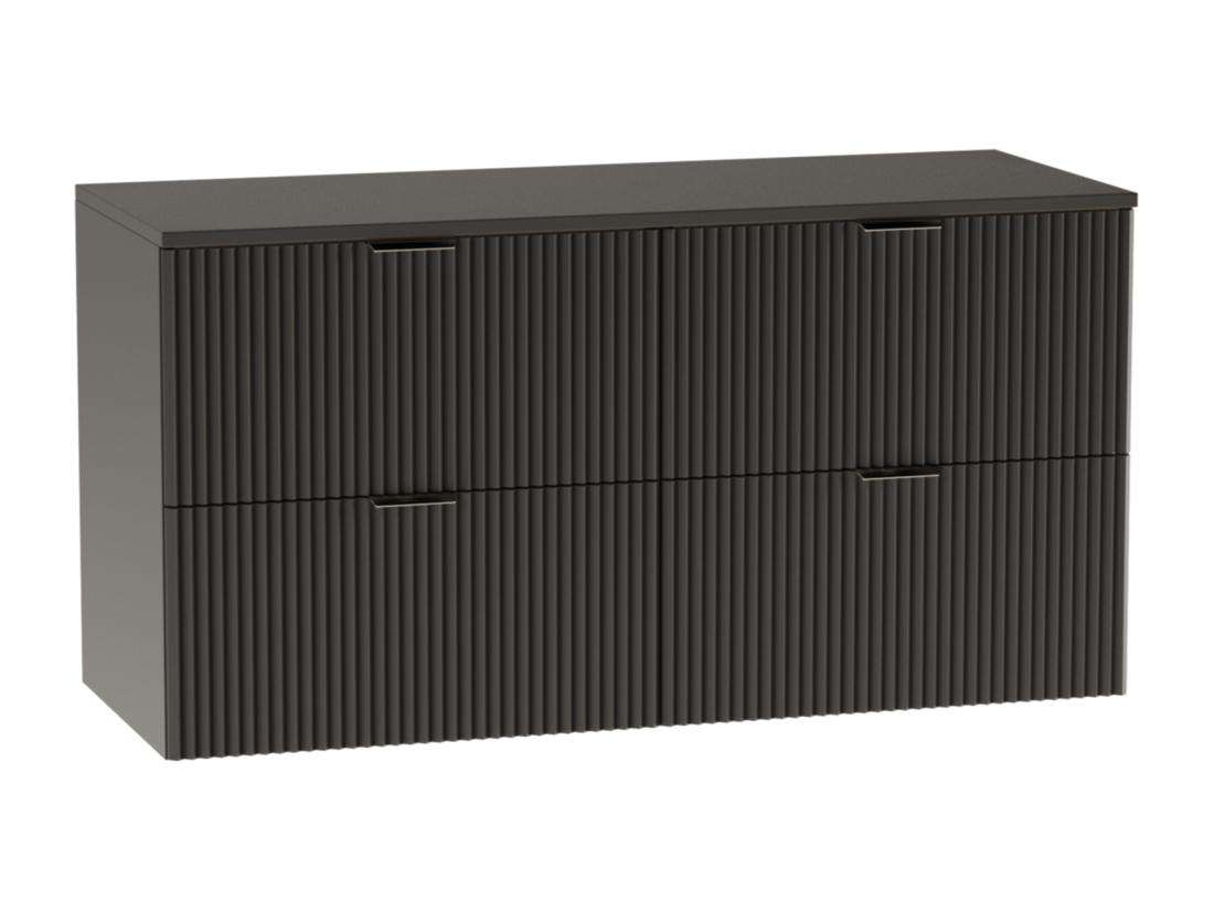 vente unique Meuble lavabo WENA façades cannelées Willy 120x60x47 cm Noir