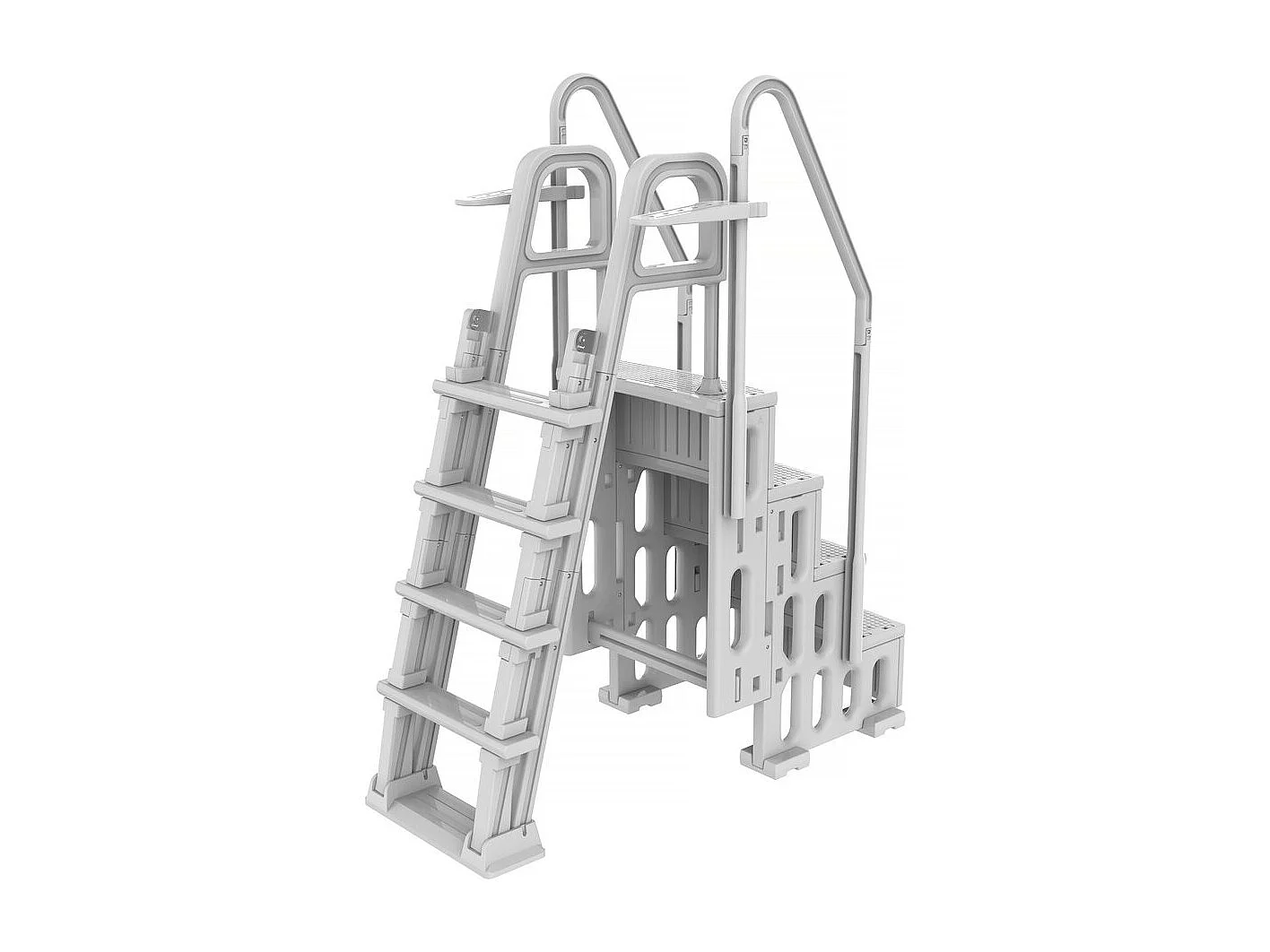 Escalier double piscine "Mario" avec système de sécurité enfant