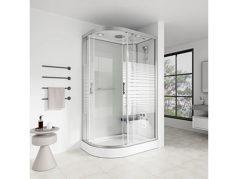 Home Deluxe Cabine de douche WHITE PEARL 120 x 80 cm Gauche