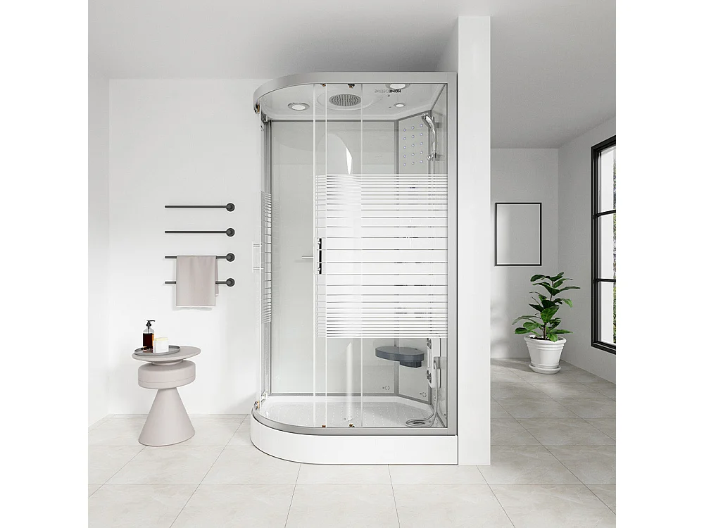 Home Deluxe Cabine de douche WHITE PEARL 120 x 80 cm Gauche
