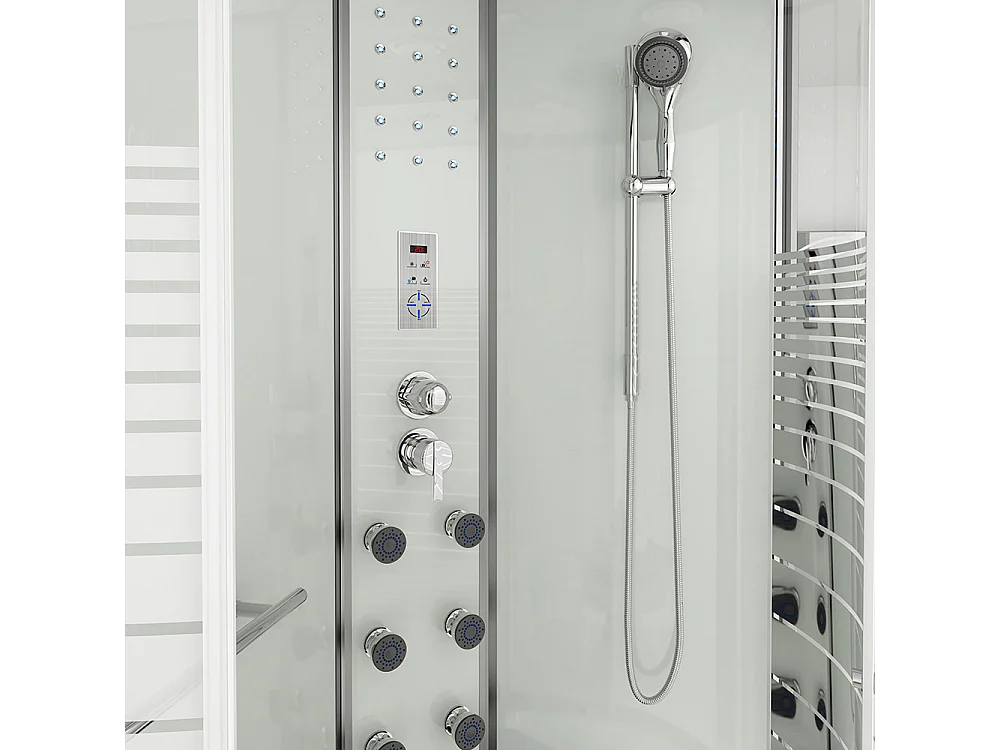 Home Deluxe Cabine de douche WHITE PEARL 120 x 80 cm Gauche