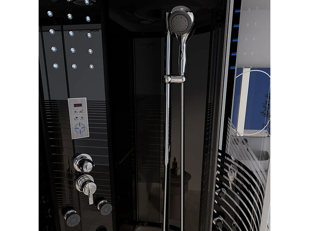 Home Deluxe Cabine de douche BLACK PEARL 120 x 80 cm Gauche