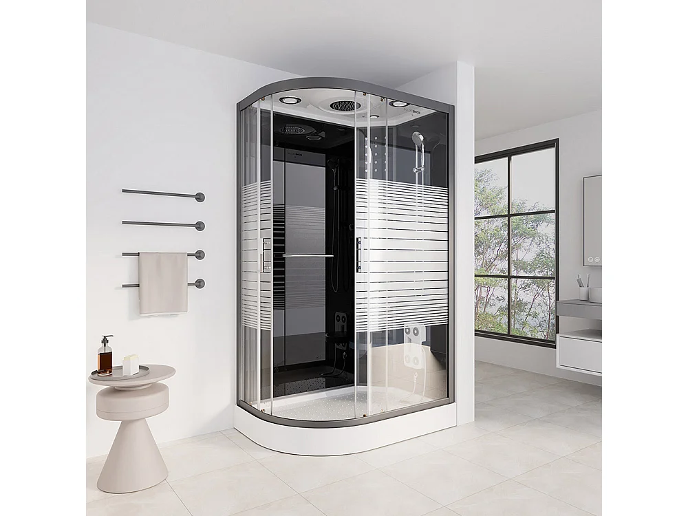 Home Deluxe Cabine de douche BLACK PEARL 120 x 80 cm Gauche