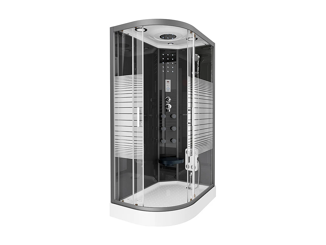 Home Deluxe Cabine de douche BLACK PEARL 120 x 80 cm Gauche