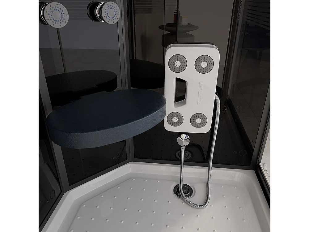 Home Deluxe Cabine de douche BLACK PEARL 120 x 80 cm Gauche