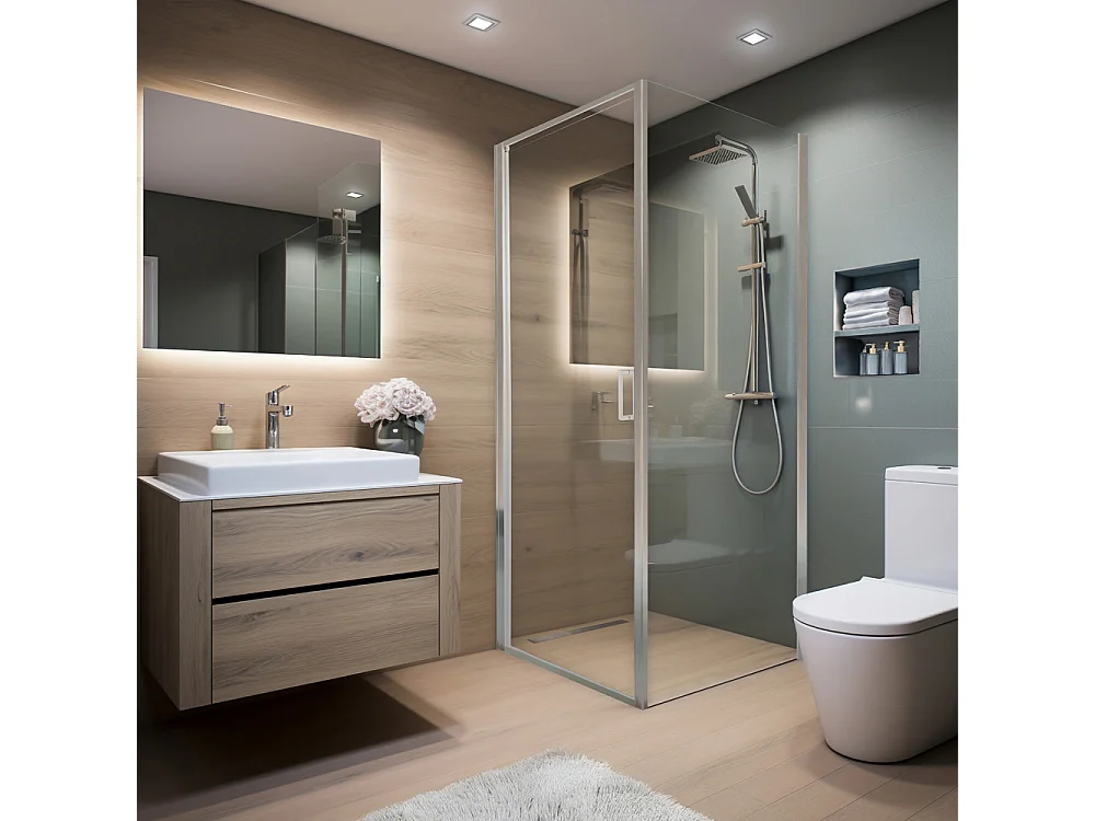 HOME DELUXE Cabine de douche LIVIA Chrome - 90 x 195 cm