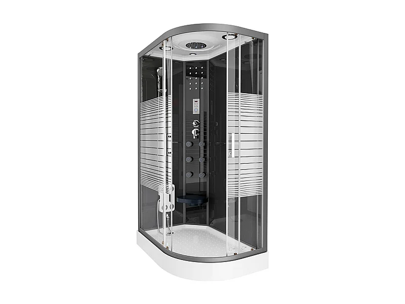 Home Deluxe Cabine de douche BLACK PEARL 120 x 80 cm Droite