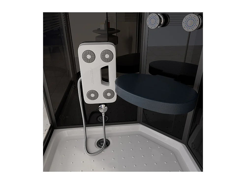 Home Deluxe Cabine de douche BLACK PEARL 120 x 80 cm Droite