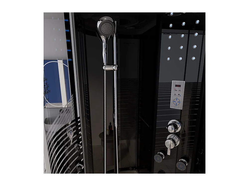 Home Deluxe Cabine de douche BLACK PEARL 120 x 80 cm Droite