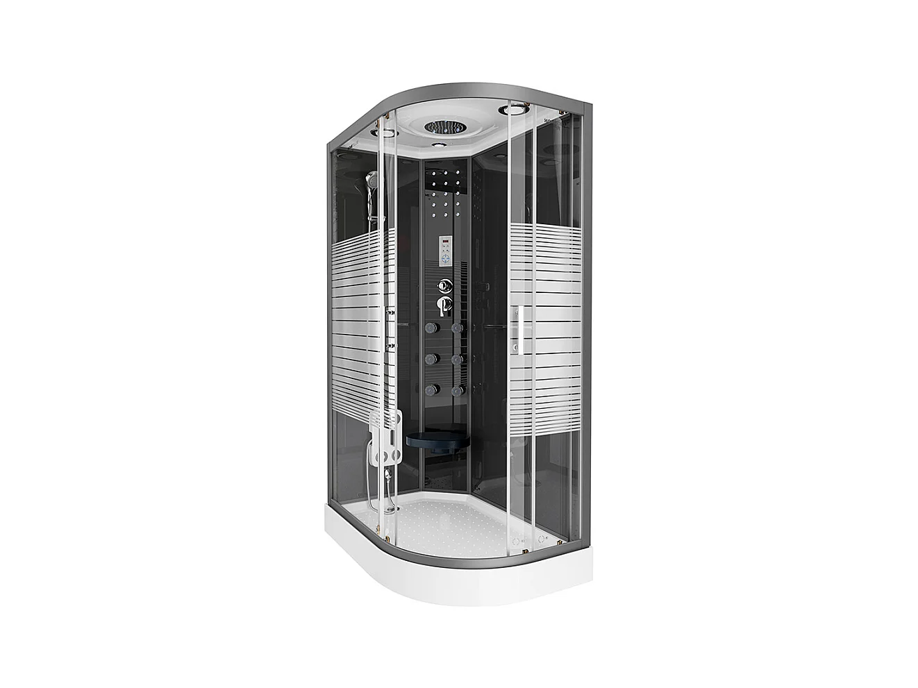 Home Deluxe Cabine de douche BLACK PEARL 120 x 80 cm Droite