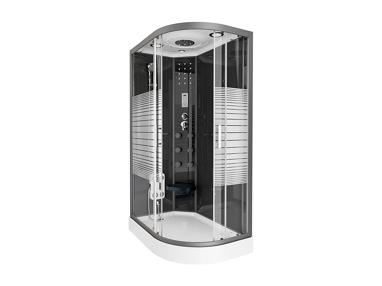 Home Deluxe Cabine de douche BLACK PEARL 120 x 80 cm Droite