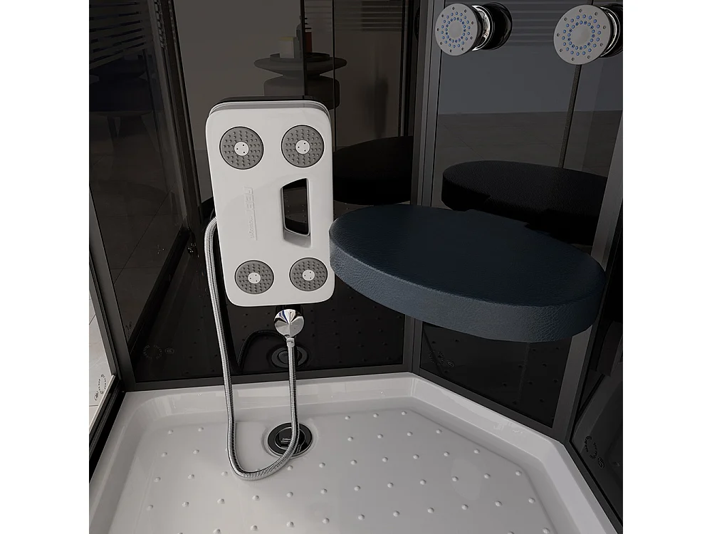 Home Deluxe Cabine de douche BLACK PEARL 120 x 80 cm Droite