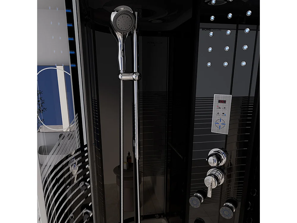 Home Deluxe Cabine de douche BLACK PEARL 120 x 80 cm Droite