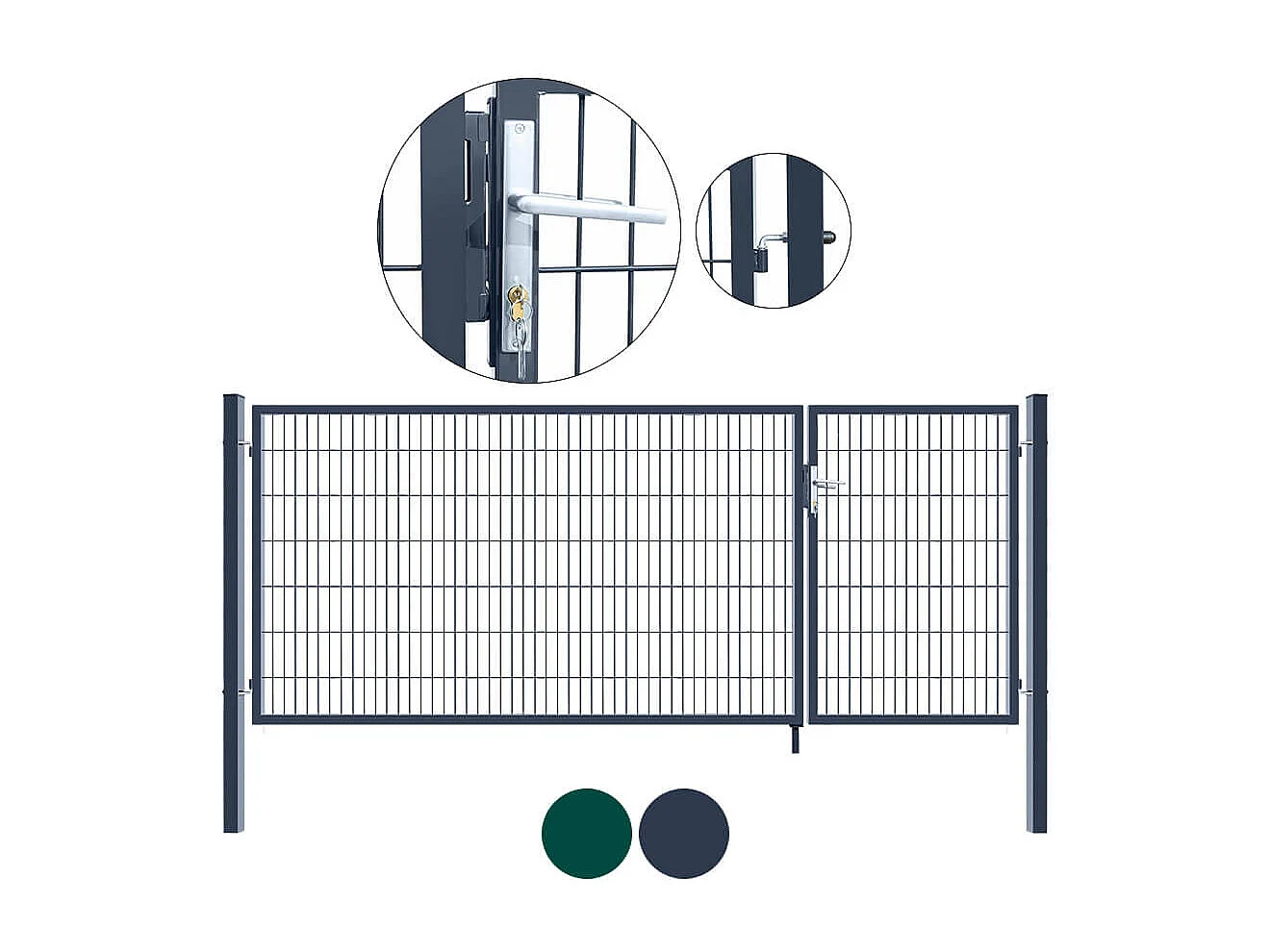 Home Deluxe Portail de jardin ADITUS Anthracite 140 x 350 cm