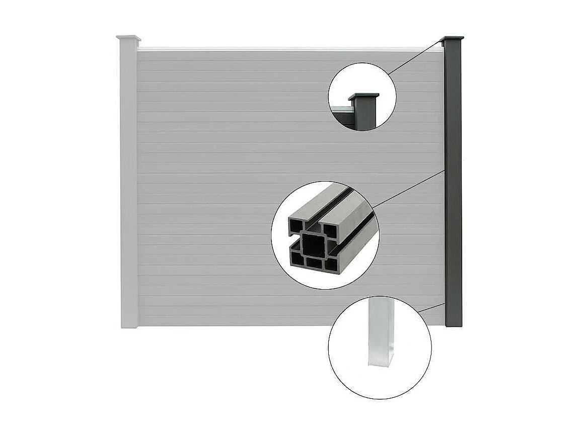 Home Deluxe Clôture pare-vue WPC CALLADO 1 x poteaux