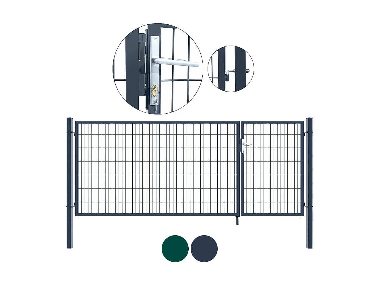 Home Deluxe Portail de jardin ADITUS Anthracite 100 x 350 cm