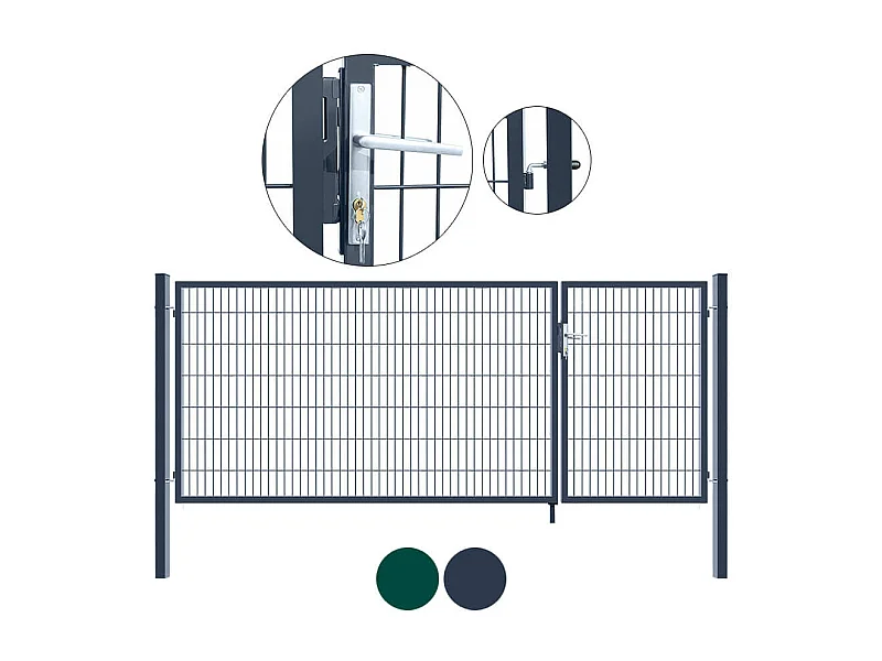 Home Deluxe Portail de jardin ADITUS Anthracite 100 x 350 cm