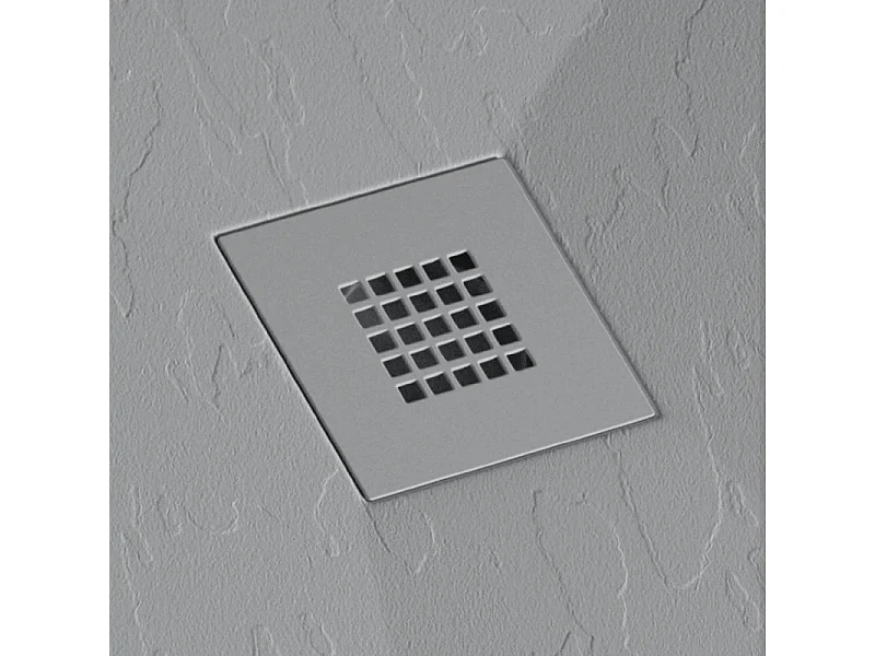 Mineralguss-Duschwanne extra flach ONDA Schieferoptik GRAU 90x150 cm