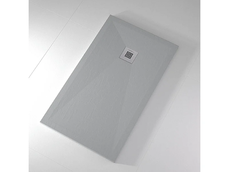 Plato de ducha pizarra ONDA CENIZA  80x170 cm rejilla inox