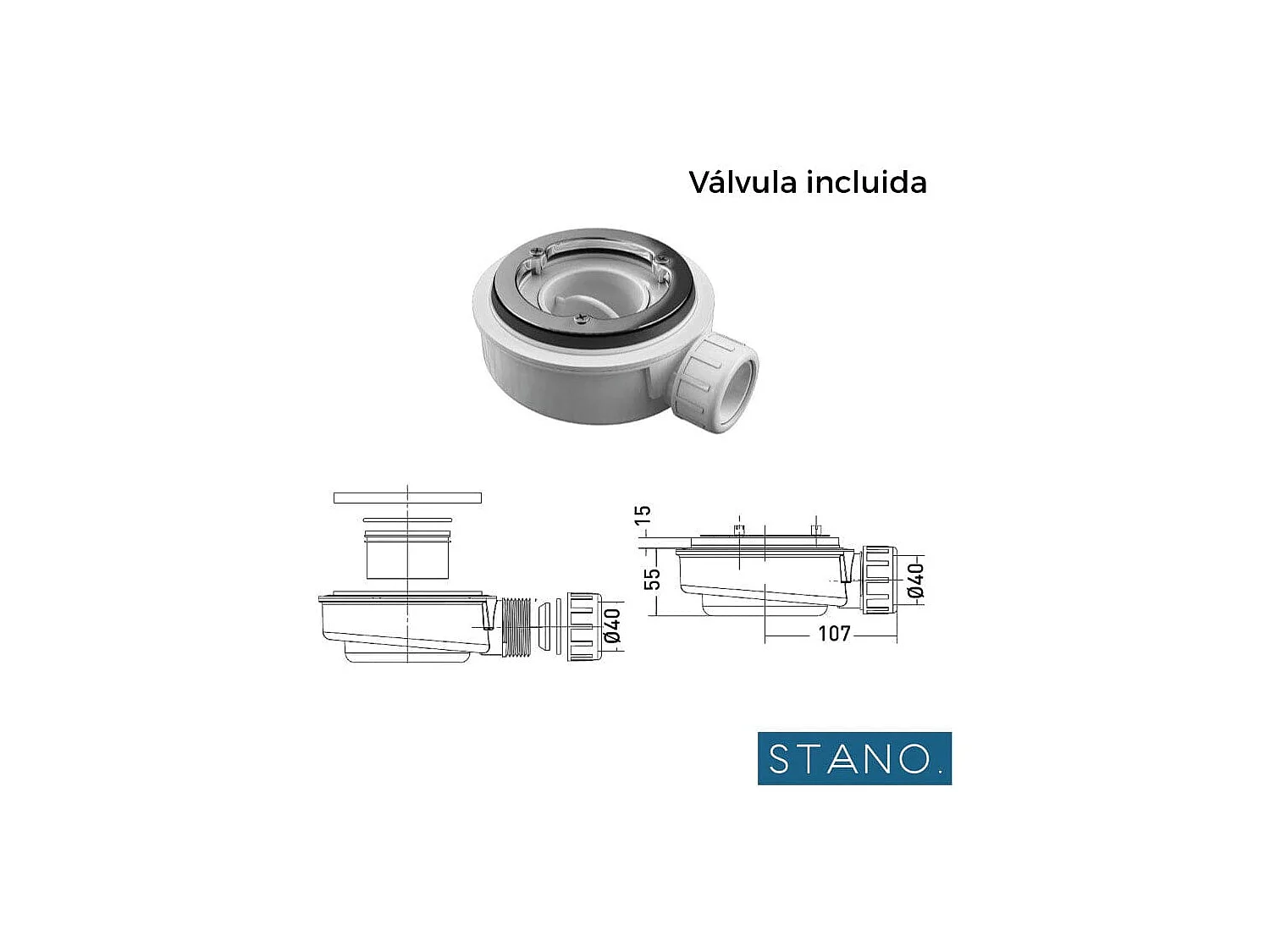 Receveur de douche 70x190cm extra plat MADISON en résine surface ardoisée béton
