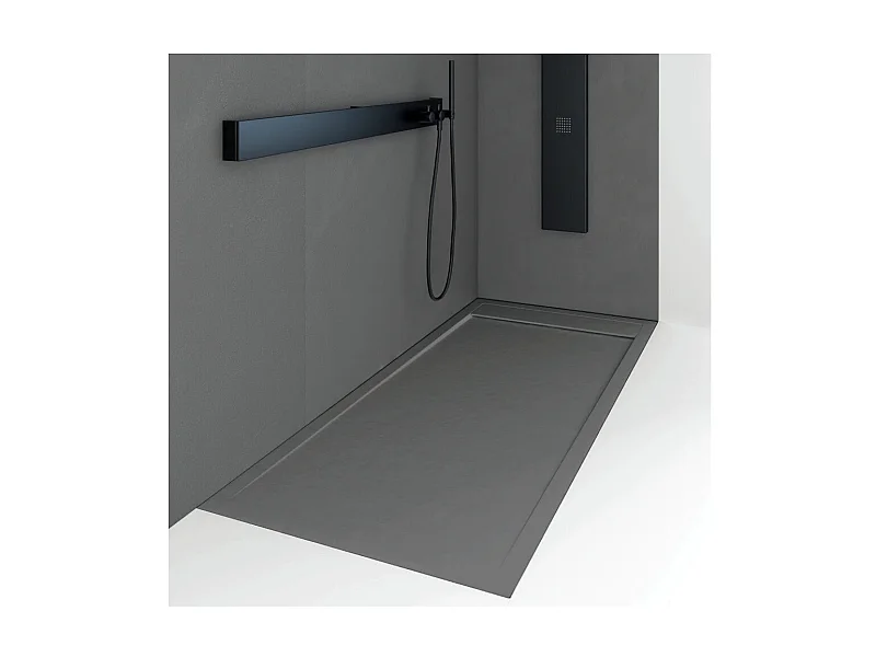 Piatto doccia ultrasottile 70 x 160 cm QUERA in resina finitura ardesia antracite