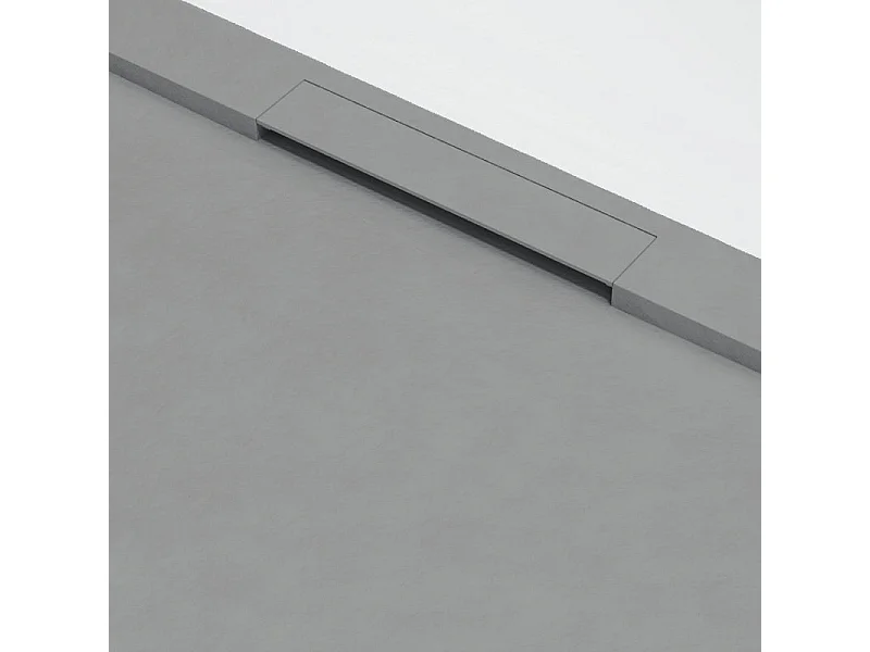 Receveur de douche 80 x 100 cm extra plat COVER en résine surface ardoisée béton