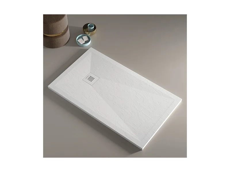 Plato de ducha pizarra ONDA BLANCO  90x140 cm rejilla color