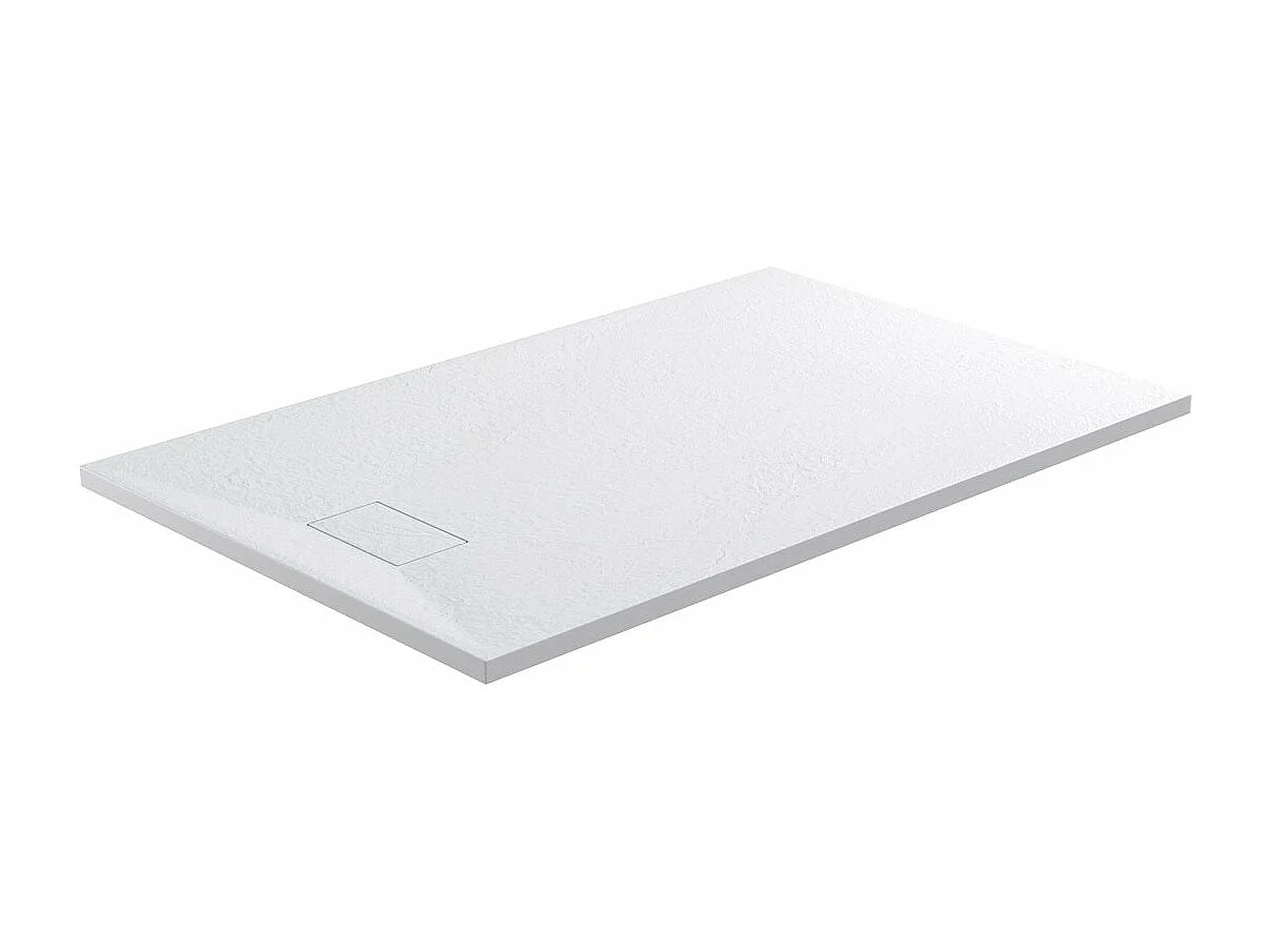 Receveur de douche 90 x 150 cm extra plat PIATTO en SoliCast® surface ardoisée blanc