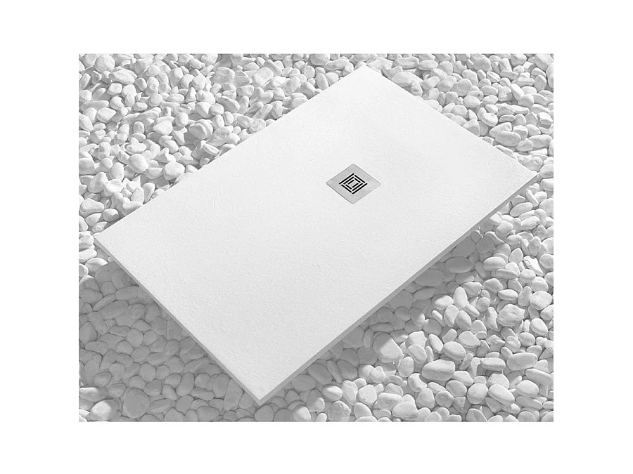 Receveur de douche 80 x 190 cm extra plat LOGIC surface ardoisée rectangulaire blanc
