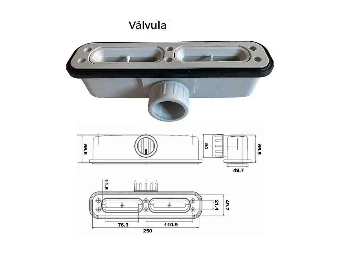 Mineralguss-Duschwanne extra flach COVER Schieferoptik WEISS 70x170cm